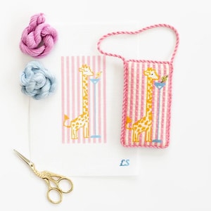 Martini Giraffe Needlepoint Canvas