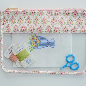 English Rose Needlepoint Project Pouch