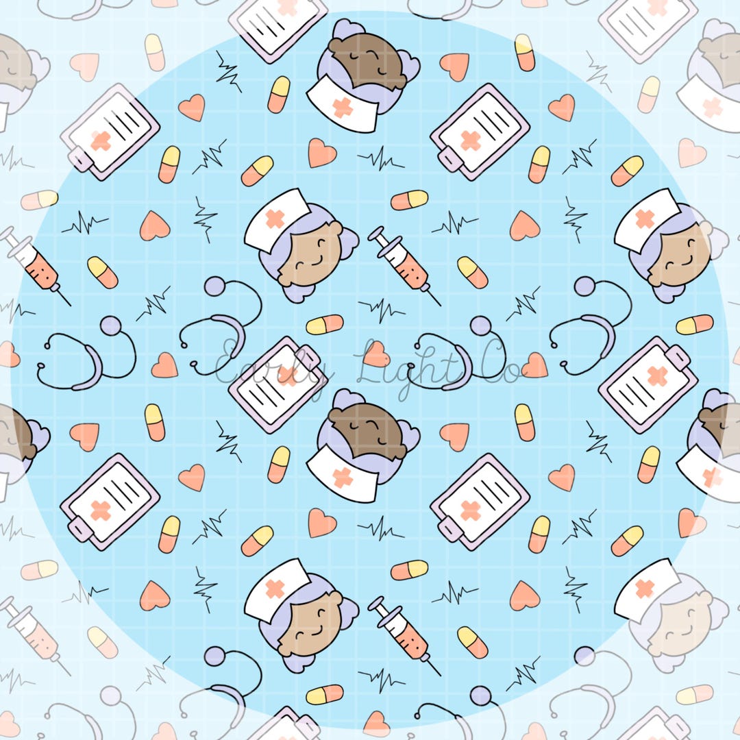 Nurse Pattern Seamless Nurse Pattern PNG – Cute Medical Design for Nurse Tumbler ...