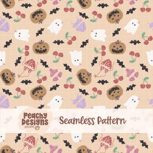 Summerween Bikini Cherry Seamless Pattern