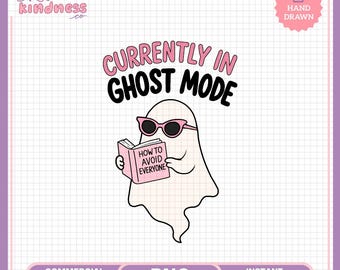 Funny Ghost Mode PNG, Introvert Humor Design (Digital Download)