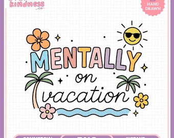 Psychisch im Urlaub PNG - Tropischer Sommer Clipart als digitaler Download
