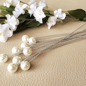 SUPPLY : 8mm Pearl,  pearl spray /  stems, wedding hair supplies, toppers, tiaras, bouquets,  white, ivory, silver non-tarnish wire