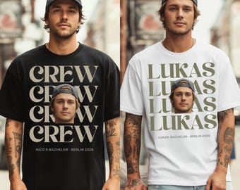 Gepersonaliseerde vrijgezellenfeest shirt mannen, aangepaste foto T-shirt, shirt bruidegom ploeg, vrijgezellenfeest outfit, vrijgezellenfeest shirt, grappige foto shirt mannen
