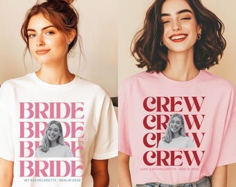Custom Face Bachelorette T-Shirt, Bride Face Shirt, Personalized Photo Tee, Hen Party Shirt, Funny Bride Squad Tee, Bridal Party Gift