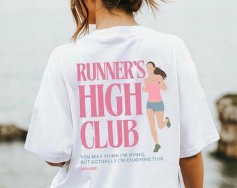 T-shirt club de course pour coureurs, chemise de course, t-shirt d'entraînement de semi-marathon, chemise de coureur de marathon, cadeau amusant pour les femmes joggeurs