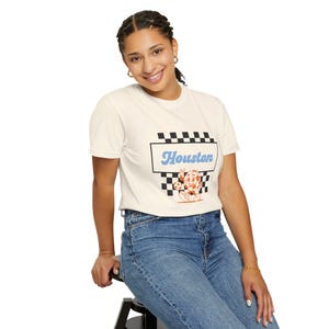Houston Dash Soccer T-Shirt: Retro Checkerboard Comfort Colors Tee immagine 7