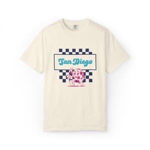 San Diego Wave FC T-Shirt: Retro Checkerboard Soccer Fan Apparel image 1