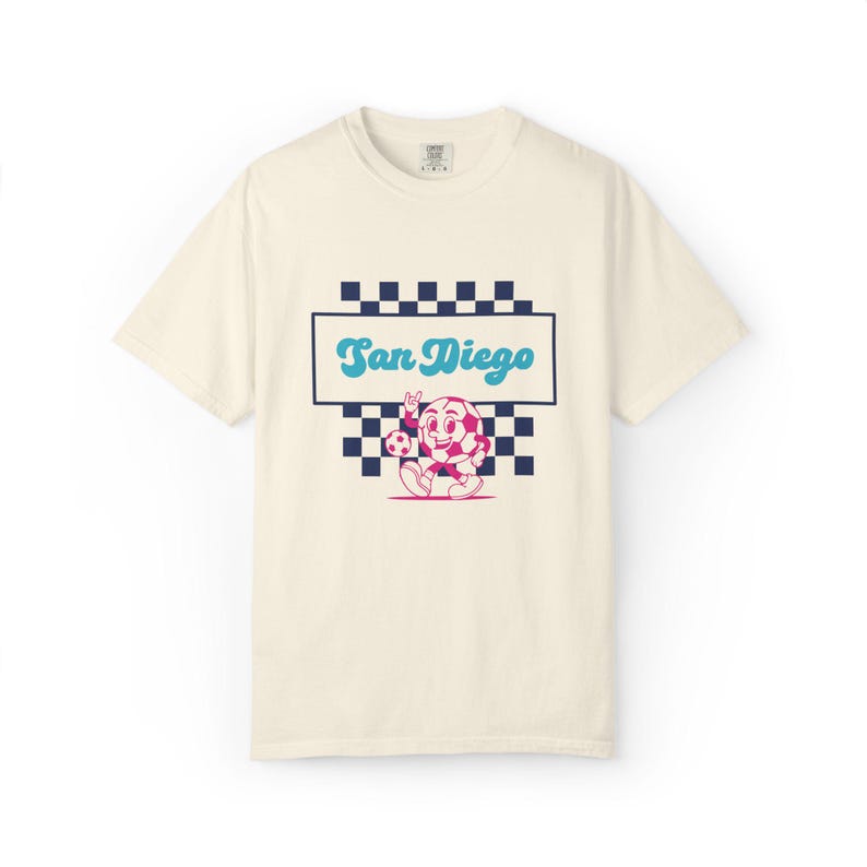 San Diego Wave FC T-Shirt: Retro Checkerboard Soccer Fan Apparel image 1