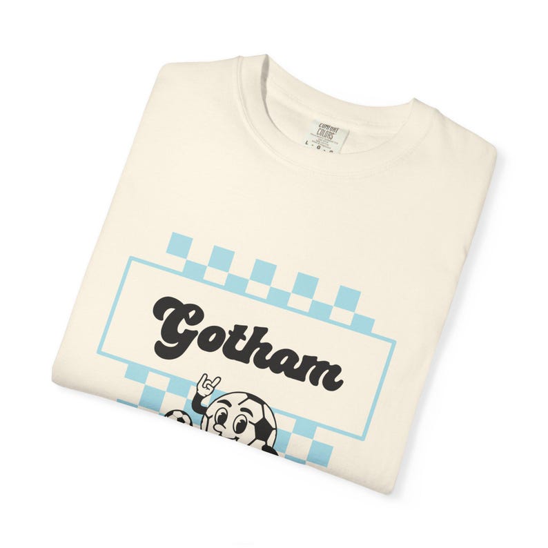 Comfort Colors Gotham FC T-Shirt – Retro Checkerboard Soccer Fan Tee image 3