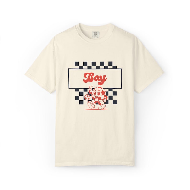 Camiseta de cuadros del Bay FC: ropa retro con colores cómodos para aficionados al fútbol imagen 1