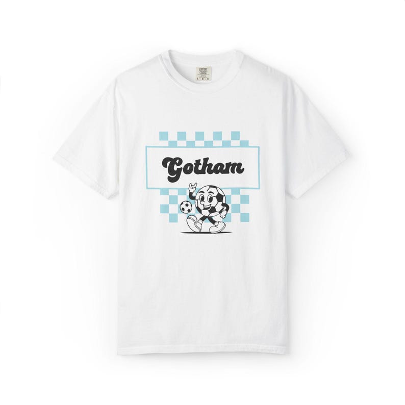 Comfort Colors Gotham FC T-Shirt – Retro Checkerboard Soccer Fan Tee image 2