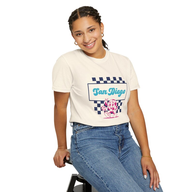 San Diego Wave FC T-Shirt: Retro Checkerboard Soccer Fan Apparel image 5