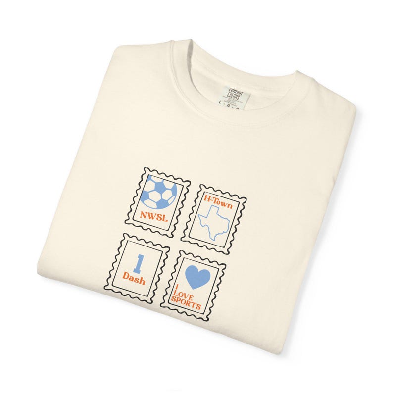 Camiseta Houston Dash de Comfort Colors: ropa retro para aficionados al fútbol imagen 1
