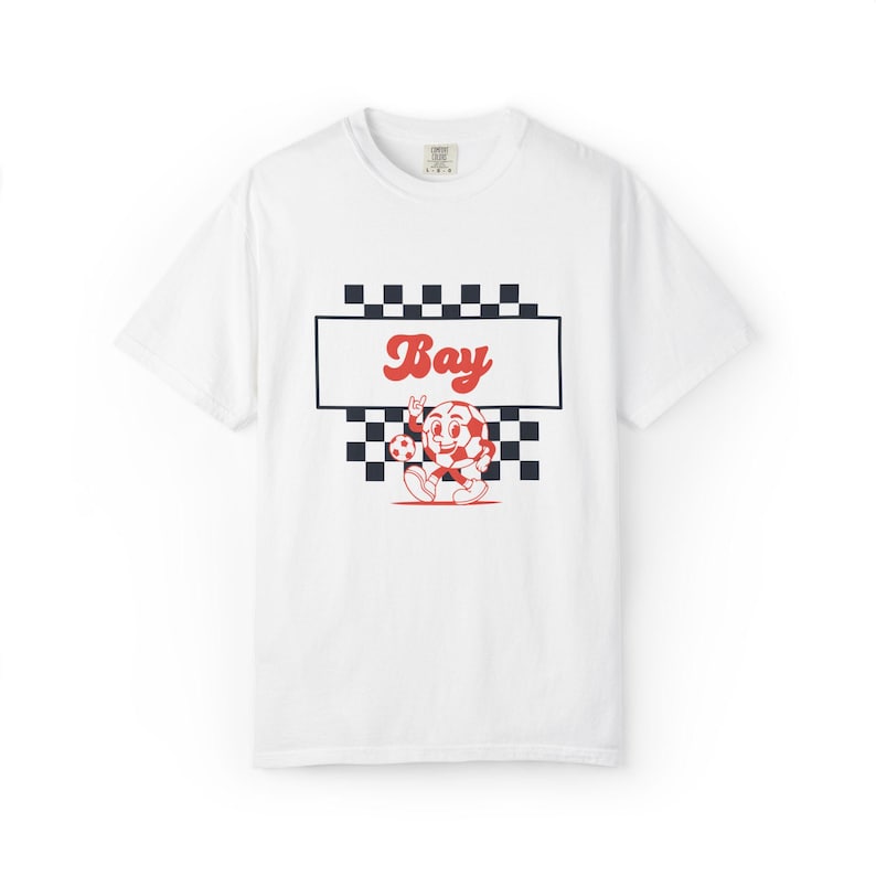 Camiseta de cuadros del Bay FC: ropa retro con colores cómodos para aficionados al fútbol imagen 2