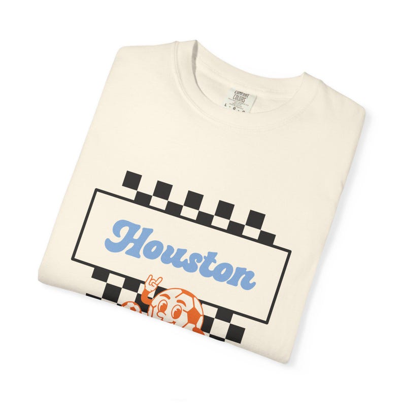Houston Dash Soccer T-Shirt: Retro Checkerboard Comfort Colors Tee immagine 4