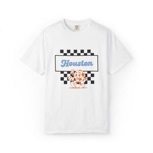 Houston Dash Soccer T-Shirt: Retro Checkerboard Comfort Colors Tee immagine 2