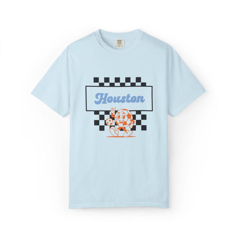 Houston Dash Soccer T-Shirt: Retro Checkerboard Comfort Colors Tee immagine 3