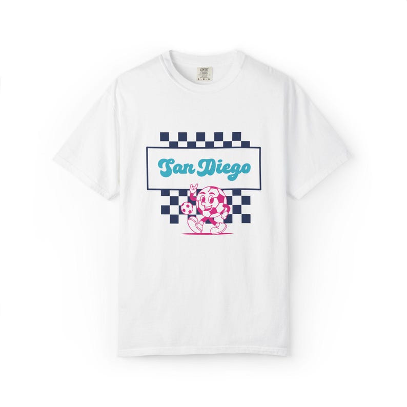 San Diego Wave FC T-Shirt: Retro Checkerboard Soccer Fan Apparel image 2