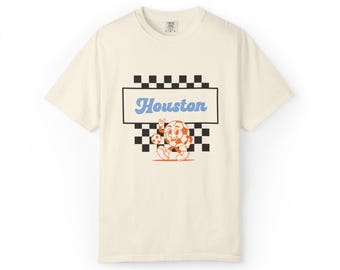 Houston Dash Soccer T-Shirt: Retro Checkerboard Comfort Colors Tee