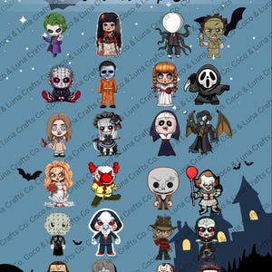 Spooky Halloween Horror Characters – 24pc Sticker Set