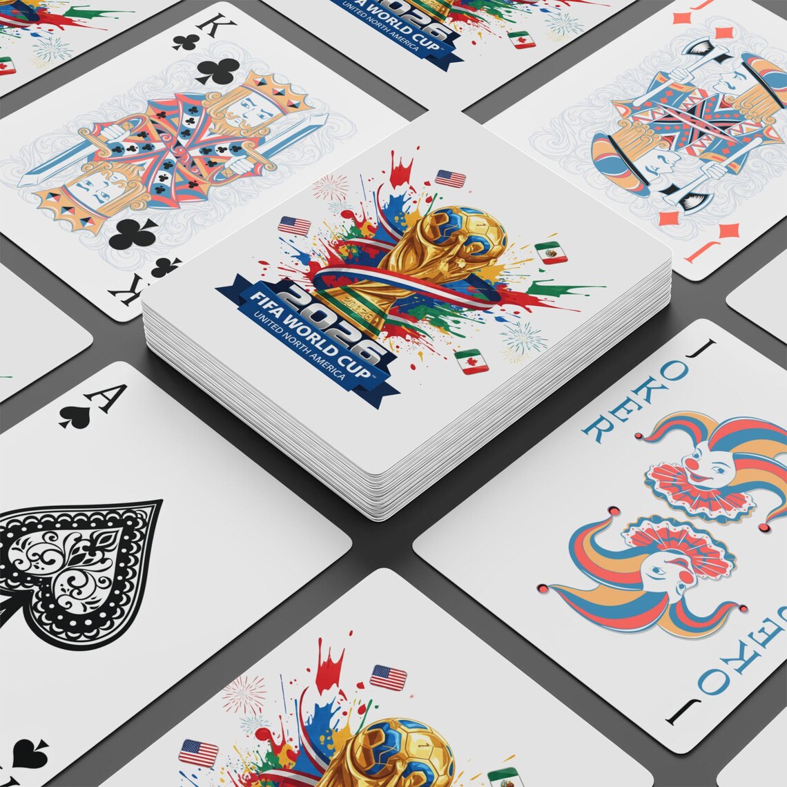 2026 FIFA World Cup Trophy Playing Cards | Soccer Deck, USA Mexico ...