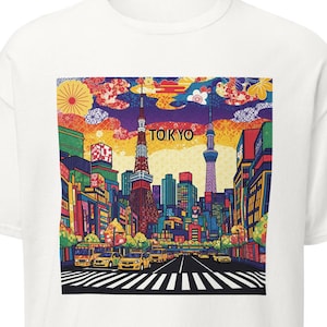 Tokyo Pop Art T-Shirt – Japanese City Graphic Tee, Unisex Cotton Shirt, Japan Streetwear