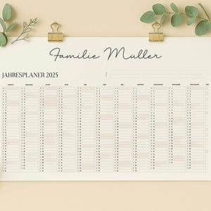 2025 annual planner with notes column | Printed wall calendar | Minimalist design | 2025 calendar | Customizable | Family planner