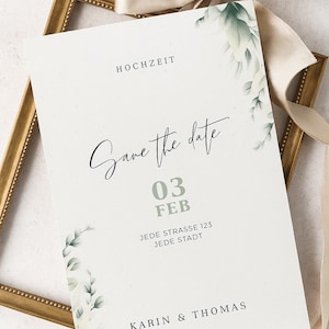 Save the Date Karte Hochzeit – Florales Design – Gedruckt & Personalisiert