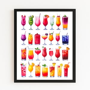 Cocktail Color Collection - 25-Drink Art Jigsaw Puzzle (120 / 252 / 500 pieces)