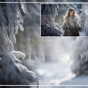 Snow Path Scene Digital background, Winter, Snow, Snow covered trees, pine trees, snowy digital background, outdoor digital backdrop