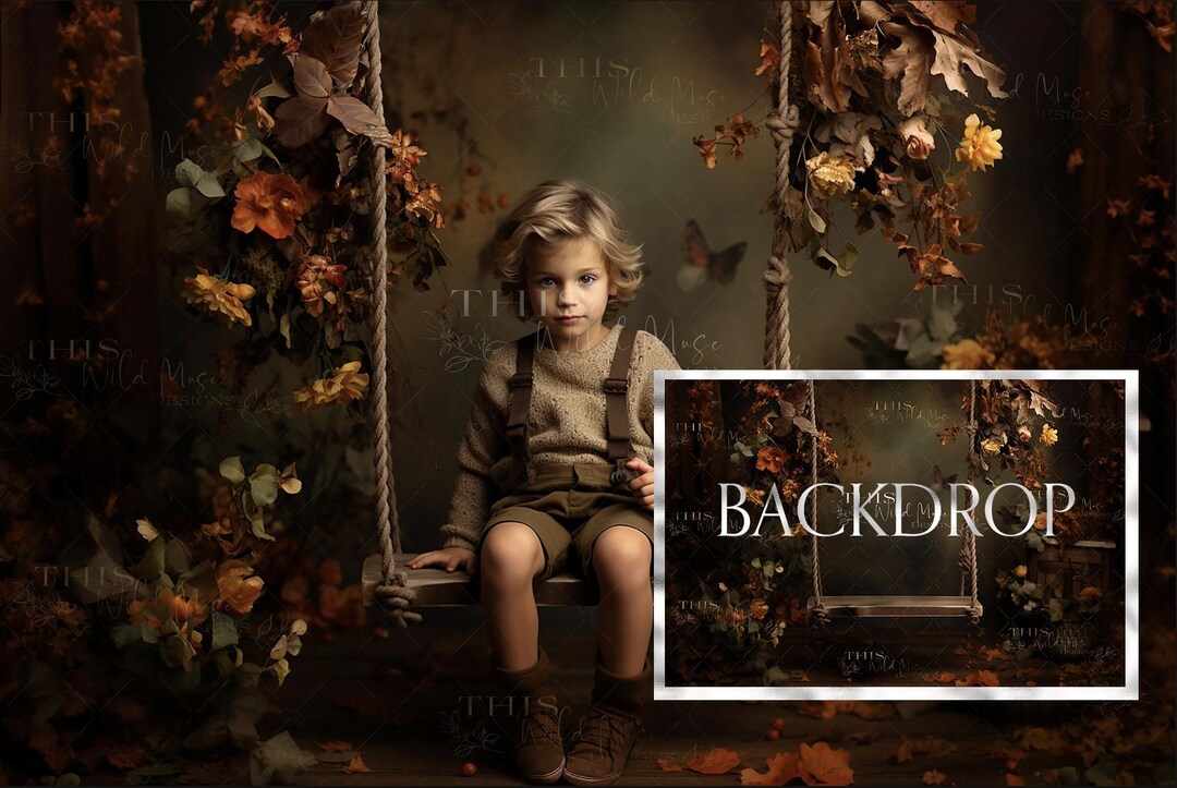 Studio Fall Background Autumn Studio Digital Background, Fall Backdrop, Fall Studio Portrait ...