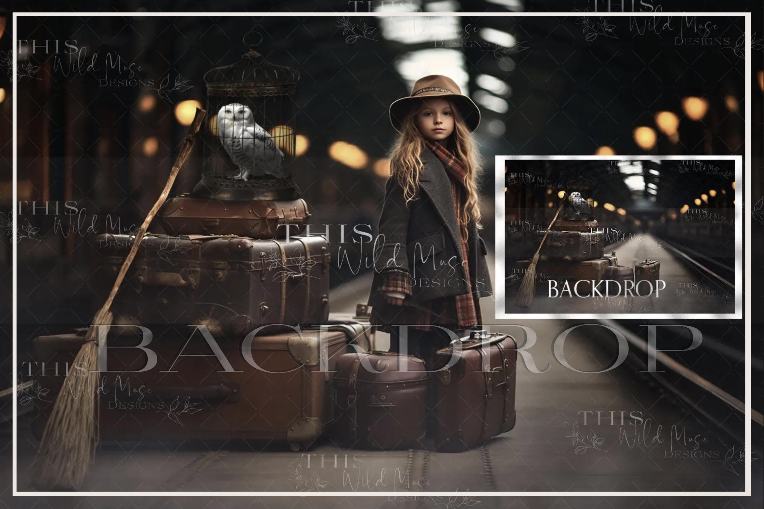 Magical Wizard Train Station, Owl, Train, Platform, Photoshop Composite, Creative composite imagery,