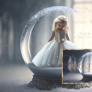 Winter Snowglobe background, winter, snow, digital background for composite images, Snowflakes, photoshop composite digital backdrops