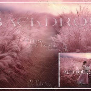 Windswept Pink Field digital backdrop, Pink, Pink field digital, digital composite backdrop, pink field background, windswept dreams digital