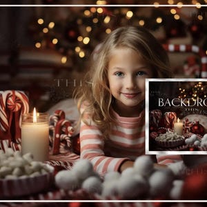 Fondo digital de golosinas navideñas, fondo digital navideño, festivo, Navidad, chocolate caliente navideño, fondo digital de retrato navideño