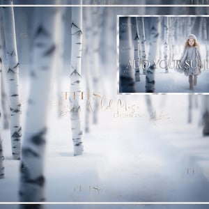 Snow Path Scene Digital background, Winter, Snow, Snow covered trees, aspen trees, snowy digital background, outdoor digital backdrop