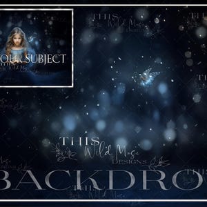 Snowy Winter Nights Bokeh digital backdrop, Winter, Snow, Nighttime Bokeh, Deep Blue Bokeh, Magical winter composite, digital background