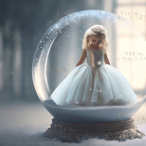 Winter Snowglobe background, winter, snow, digital background for composite images, Snowflakes, photoshop composite digital backdrops