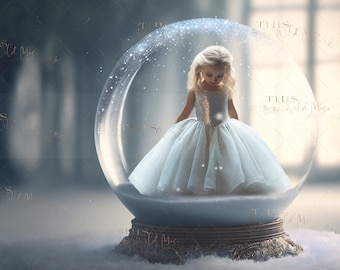 Winter Snowglobe background, winter, snow, digital background for composite images, Snowflakes, photoshop composite digital backdrops