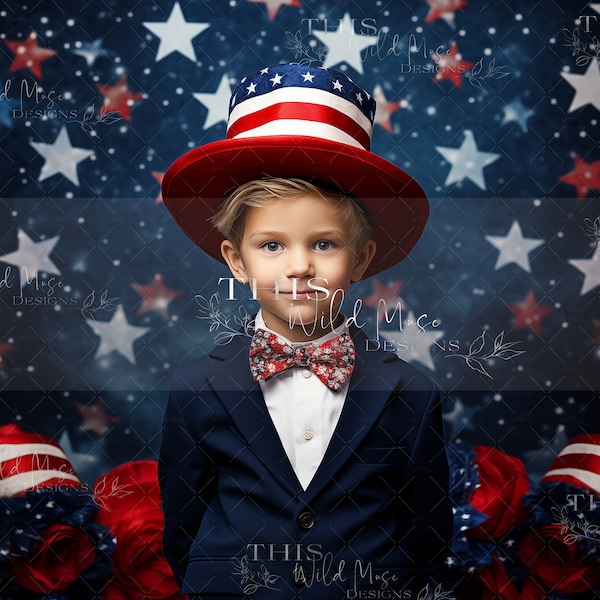 Patriotic digital backdrop, 4th of July digital background, Stars and Stripes digital backdrop, Studio digital background, Red, White, Blue