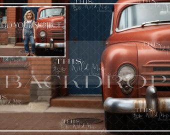 Vintage Truck Digital Backdrop, Americana Photography Background (Digital Download)