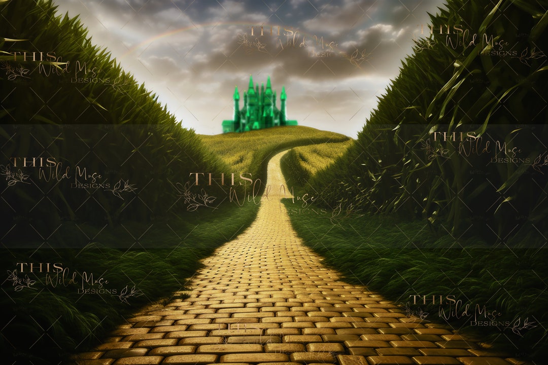 Wizard of Oz Digital Backdrop, Follow the Yellow Brick Road, Wizard of