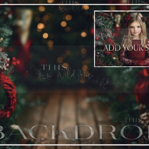 Fondo digital con retrato de vacaciones, árboles de Navidad, composición navideña, composición de Photoshop, tarjeta navideña, fondo de tarjeta navideña festiva
