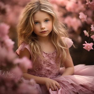 Pink Spring digital backdrop, pink flowering trees, pink, flowers, bloom, spring, spring composite digital background, spring blooms,