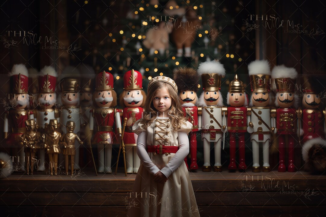 Christmas Nutcracker Digital Backdrops, 2 Nutcracker Stance Digital