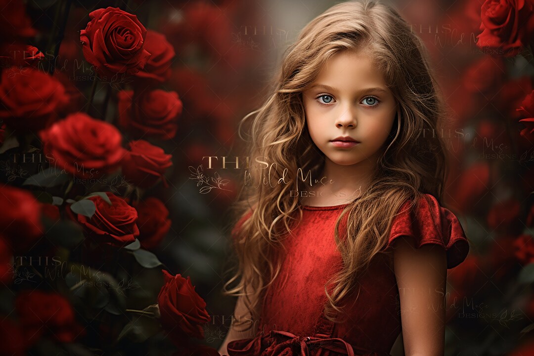 Blooming Red Roses Digital Background, Rose Garden, Red, Spring, Summer