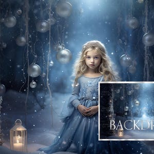 Whimsical Winter Princess Digital Background, Winter, Snow, Winter Bokeh, Winter Princess digital backdrop, photoshop composite background