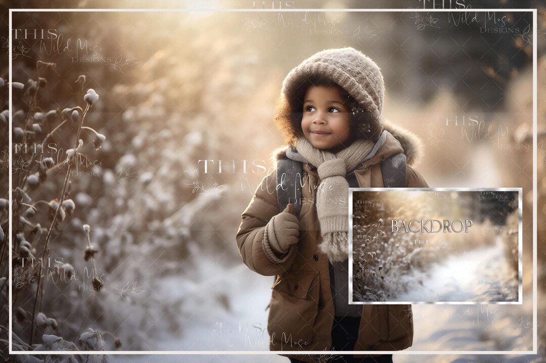 Snow Path Digital Backdrop, Warm Winter Digital Background, Snow Path ...