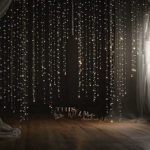 Studio digitaler Hintergrund, funkelnde Strandlichter Studio digitaler Hintergrund, Funkelnde Lichter, Lichtstränge, Fensterlicht digitaler Hintergrund